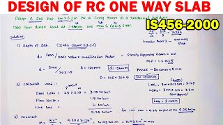 design of one way slab, one way slab design, limit state method, design of RC elements, slab design,