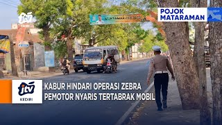 TULUNGAGUNG - Kabur Hindari Operasi Zebra Pemotor Nyaris Tertabrak Mobil