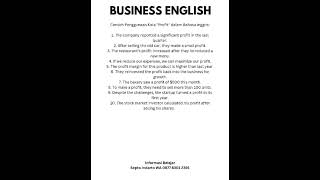 Apa Arti Kata Profit. Business English. WA 0877 8301 2391