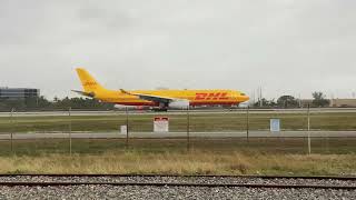 DHL(No. 1 Best Workplace stickers) - Airbus A330 take off at Miami