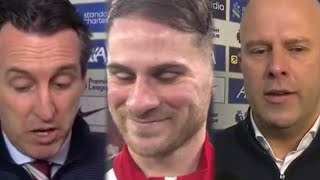 It’s CLEAR PENALTY ! Emery , Slots & McAllister post match interview | Liverpool 2-0 Astonvilla