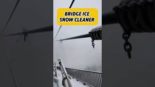 Snow removal on the bridge's iron ropes  #factsdaily #factshorts #uniqueshorts