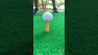 Hitting golf ball with driver #shorts #golf #golfswing #slowmotion