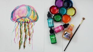 How to Paint a Colorful Jellyfish in Alcohol Ink