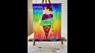 Ice Cream Acrylic Painting Tutorial Step By Step Painting