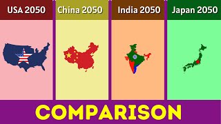 United States 2050 vs China 2050 vs India 2050 vs Japan 2050 | Country Comparison |Comparisons Facts