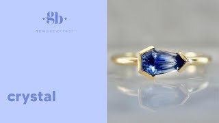 Crystal Shield Cut Sapphire Ring