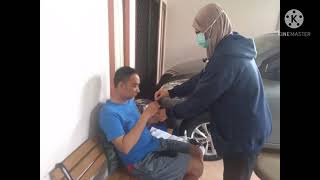 cara test antigen ke teman,, tetap berhati hati ya.. Alhamdulillah negatif.. -riefdhan-