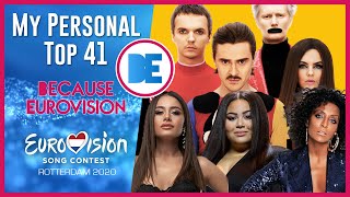 Eurovision 2020: Top 41 (NEW:  🇦🇿🇲🇹🇷🇺🇸🇲)