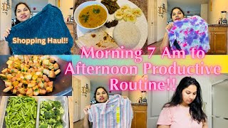 🌿🌅SUMMER Morning 7Am to Afternoon Routine/Pampering Myself With SHOPPING/Indian Mom Daily Routine