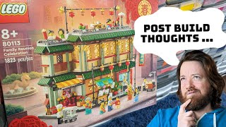 Lego 80113: Family Reunion Celebration. Post Build Thoughts