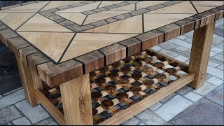 Oak and walnut coffee table