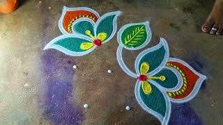 Karthigai deepam 🌻special lotus rangoli designs 🌻3*2 easy flowers kolam🌻 newyear festival🌻Amazin