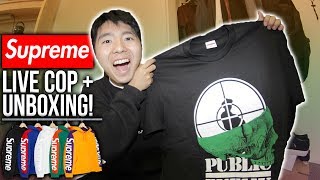 SUPREME X PUBLIC ENEMY UNBOXING + SS 18 WEEK 5 LIVE COP!