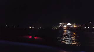 Boating on Hudson river at nigh