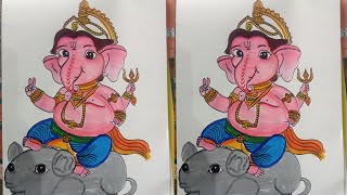 ganpati Drawing || step by step ganesh ji Drawing || easy drawing