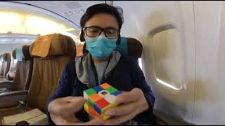 [360] Speedcubing: AVG of  50 (16.341) While on a Flight from Ambon to Jakarta