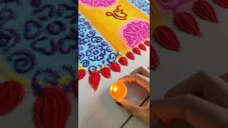 Guru Nanak jayanti status | Quick Easy Gurupurab Rangoli design with stencils #youtubeshorts #shorts