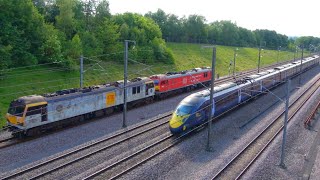 Trains at Lenham Heath Loops, HS1 - 07/06/24