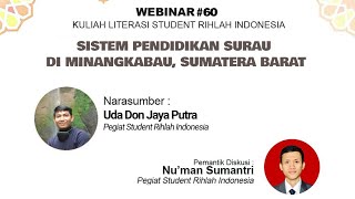 Webinar #60 | Sistem Pendidikan Surau di Minangkabau, Sumatera Barat