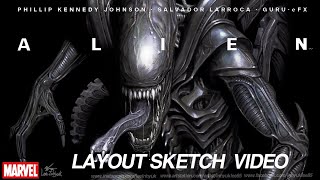 MARVEL Alien #1 Layout sketch video (마블: 에일리언 #1) By.InHyuk Lee 이인혁