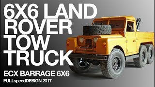 2 ECX Barrage = 6x6 Land Rover tow truck - Very first run