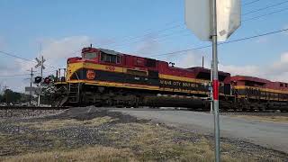 KCS 4199 leads southbound grain at Nome, TX | 1-1-2023