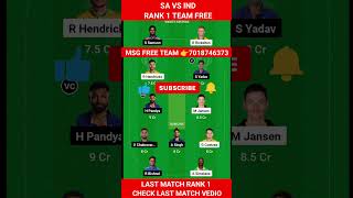 IND vs SA 3rd T20 Match Dream11 Prediction ||  India vs South Africa Dream11 Team Prediction ||