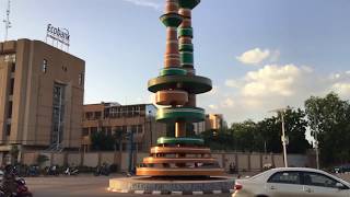 Film Burkinabé: Le Rond point des cineatres au centre ville de Ouagadougou et la maison du Peuple