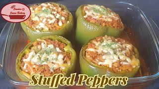 Mince and Rice Stuffed Peppers / Stuffed Beef and Rice Stuffed Capsicums/ Gefüllte Paprika