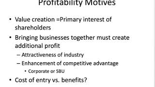 Corporate Strategy 6  Motives of Diversfiication