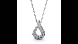 Drop Round Diamond Pendant 18K White Gold   PDRD10WG18120 CP49