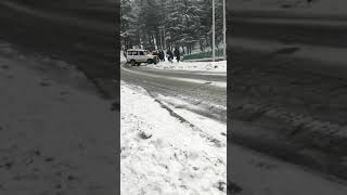 Accident in Kashmir during winters due to slip on road