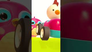 Baby Birds Play with Toy Cars for Kids | Baby Cartoons #hophopowl #cartoons #peckpeckwoodpecker