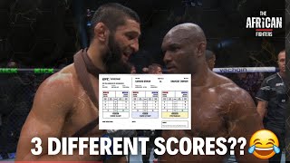 Kamaru Usman vs Khamzat Chimaev  Scoring each round