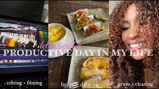 productive day in my life at home | brunch, grwm, editing, etc. | davine riley