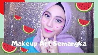 TUTORIAL MAKE UP ART SEMANGKA PAKE EYESHADOW + LIPS By Suciilaw