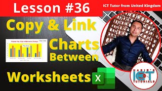 Lesson 36 - Best method to COPY a CHART to a new worksheet in Excel | Making sure data is LINKED!