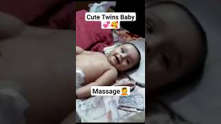 Cute Twins Baby Massage💆🤗💞#youtubeshorts #viral #cutebaby #twins #massage #exercise #fun #cute #baby