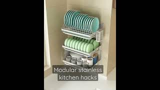 modular stainless kitchen hacks.#modularkitchen#kitchenhacks#kitchen #modular