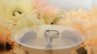 White Gold Diamond Stacking Eternity Cross X Shaped Wedding Band