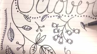 Speed Doodling: Fall Leaves / October Page for Bullet Journal | The Green Notebook