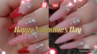 Happy Valentine's Day! Ombre Polygel Nails ❤ #glowingnails