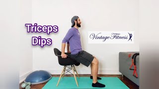 How to do the Triceps Dips exercise for Seniors