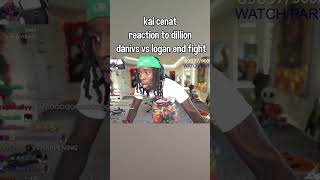 Kai Cenat reacts to Dillion Dannis vs Logan Paul fight at the end