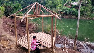 Completed build of 6-corner bamboo house frame - Lý Thị Hoa