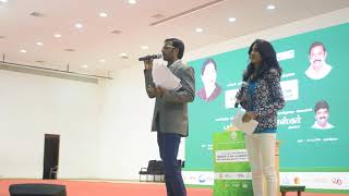 Chennai MCs Nandhini and Thamizh motivating hude audience at Guinness record event