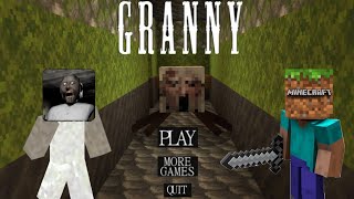 GRANNY NEW UPDATE SEWER ESCAPE  IN MINECRAFT GAMEPLAY