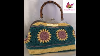 Borsa grannysquare click clack  #fodera interna #tutorial #grannysquare #piastrella #mattonella