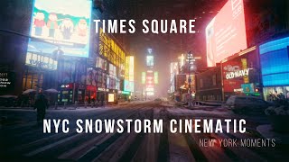 Times Square Snowstorm Cinematic 2022 | New York Moments (Canon EOS R)